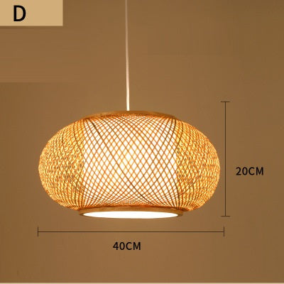 Chinese Bamboo Retro Hanging Light Fixtures Wicker Pendant  Light