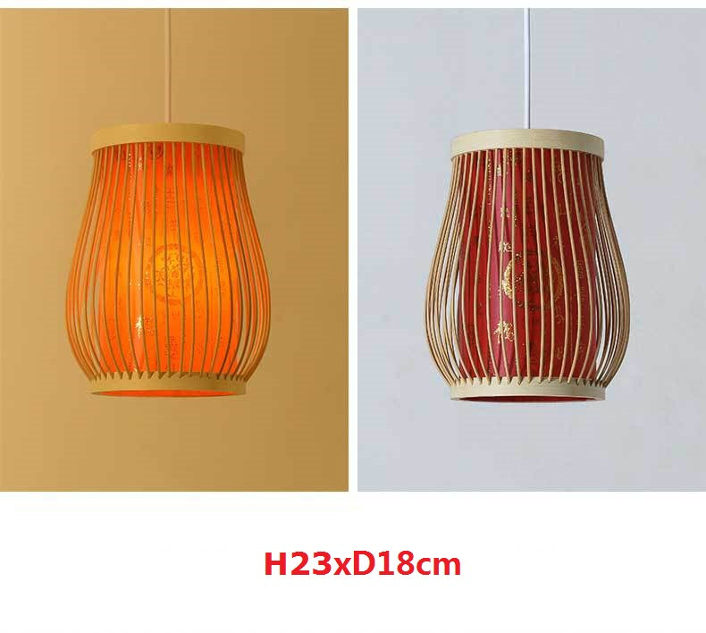 Chinese Bamboo Retro Hanging Light Fixtures Wicker Pendant  Light