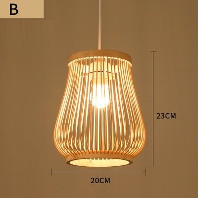 Chinese Bamboo Retro Hanging Light Fixtures Wicker Pendant  Light