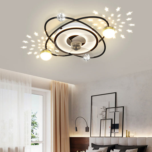 Nordic bedroom led light with Ceiling fan