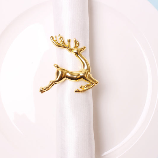 Zinc Alloy Elk Napkin Buckle Metal Christmas