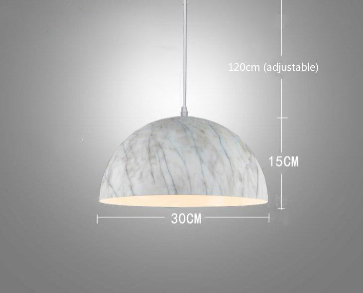 Nordic Modern Marble and Wood Pattern Pendant Lamp